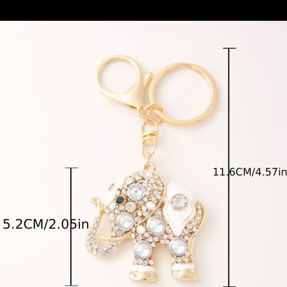 NWT- Rhinestone Elephant Keychain, Bag Charm, etc - Picture 3 of 4